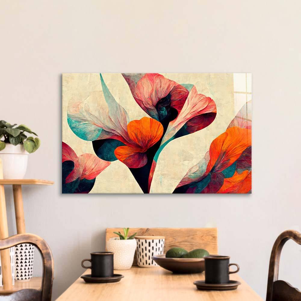 Grunge Paper Calla Lily Glass Wall Art - DIY - CreoGlass®