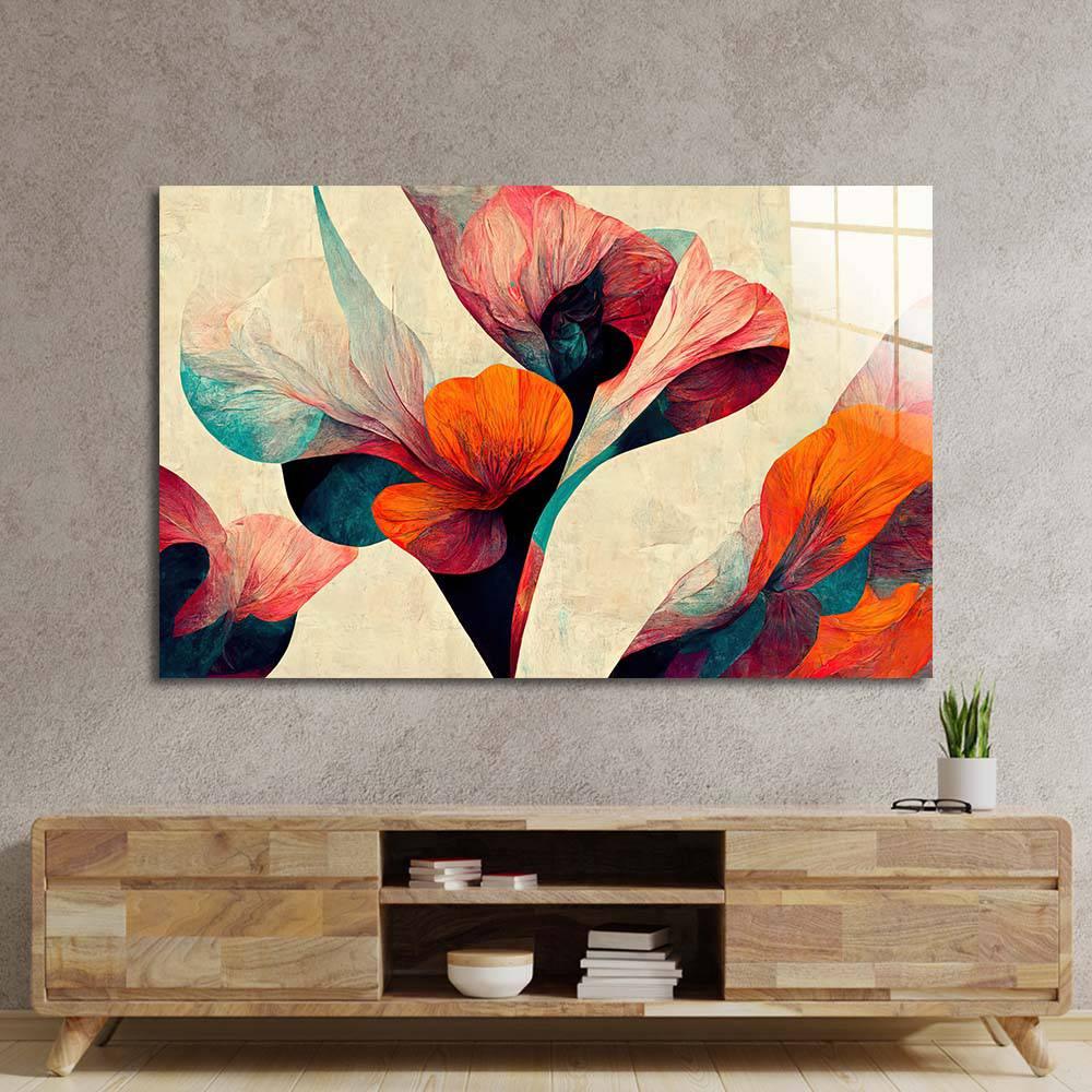 Grunge Paper Calla Lily Glass Wall Art - DIY - CreoGlass®