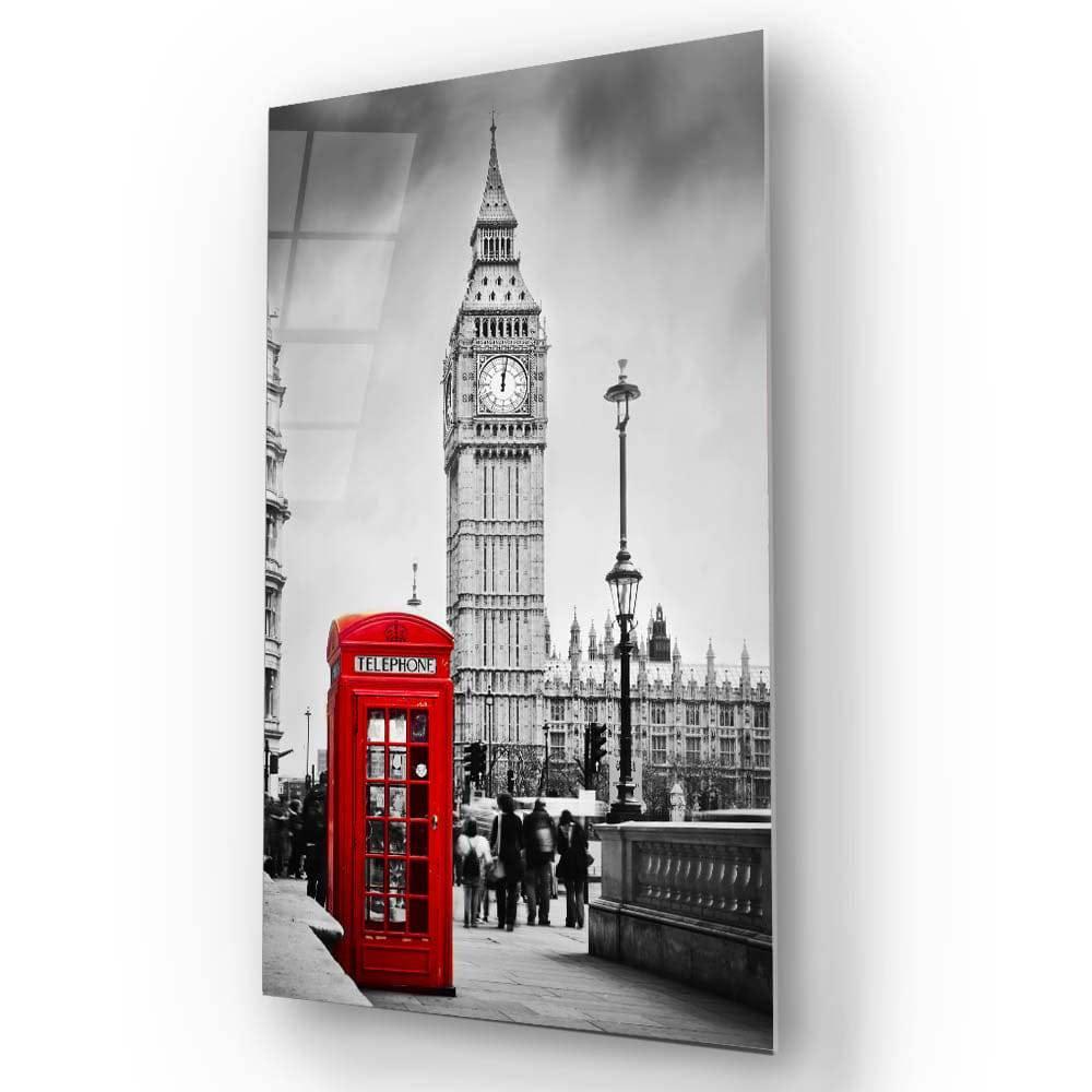 Iconic Red Telephone Booth and Big Ben Glass Wall Art - DIY - CreoGlass®