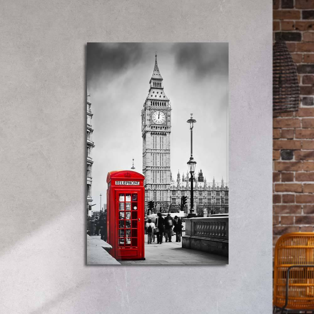 Iconic Red Telephone Booth and Big Ben Glass Wall Art - DIY - CreoGlass®