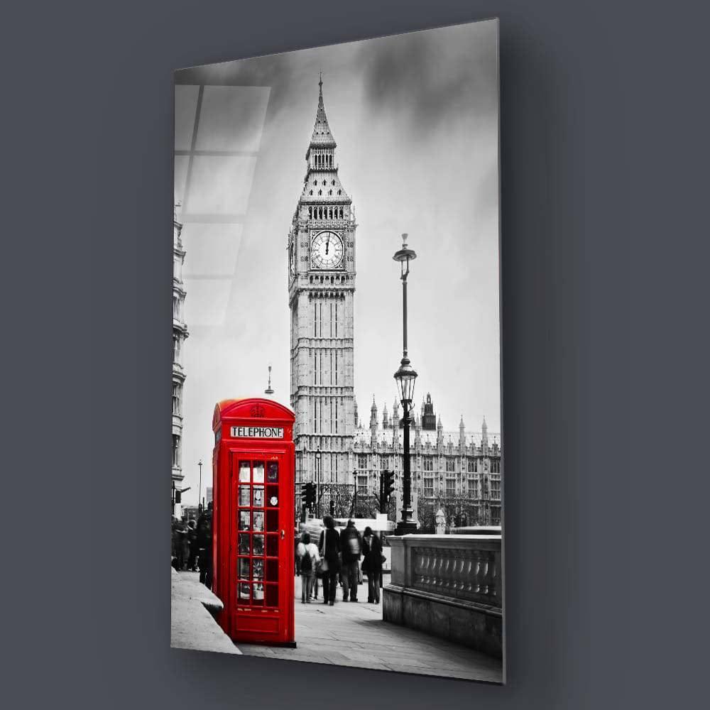 Iconic Red Telephone Booth and Big Ben Glass Wall Art - DIY - CreoGlass®