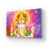 Illustration Colourful Hindu Lord Ganesha Glass Wall Art - DIY - CreoGlass®