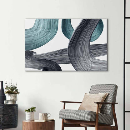 Minimal Green Brushstrokes Glass Wall Art - DIY - CreoGlass®