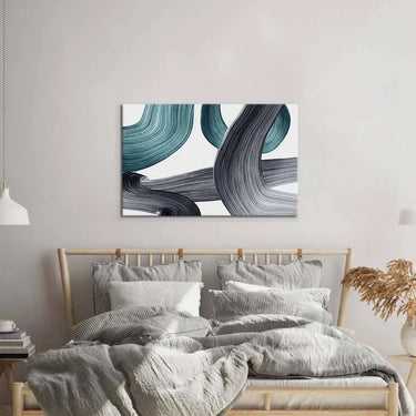 Minimal Green Brushstrokes Glass Wall Art - DIY - CreoGlass®
