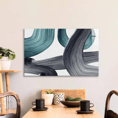 Minimal Green Brushstrokes Glass Wall Art - DIY - CreoGlass®