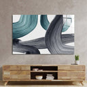 Minimal Green Brushstrokes Glass Wall Art - DIY - CreoGlass®