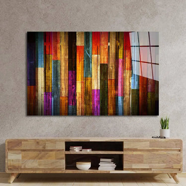 Multi-Coloured Wooden Wall Glass Wall Art - DIY - CreoGlass®