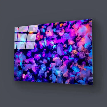 Neon Jellyfish Glass Wall Art - DIY - CreoGlass®