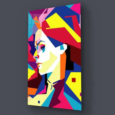 Neon Pop Art Girl Glass Wall Art - DIY - CreoGlass®