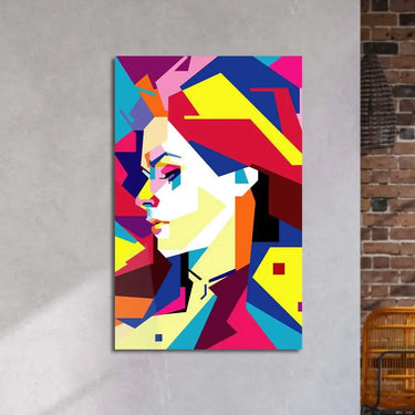 Neon Pop Art Girl Glass Wall Art - DIY - CreoGlass®