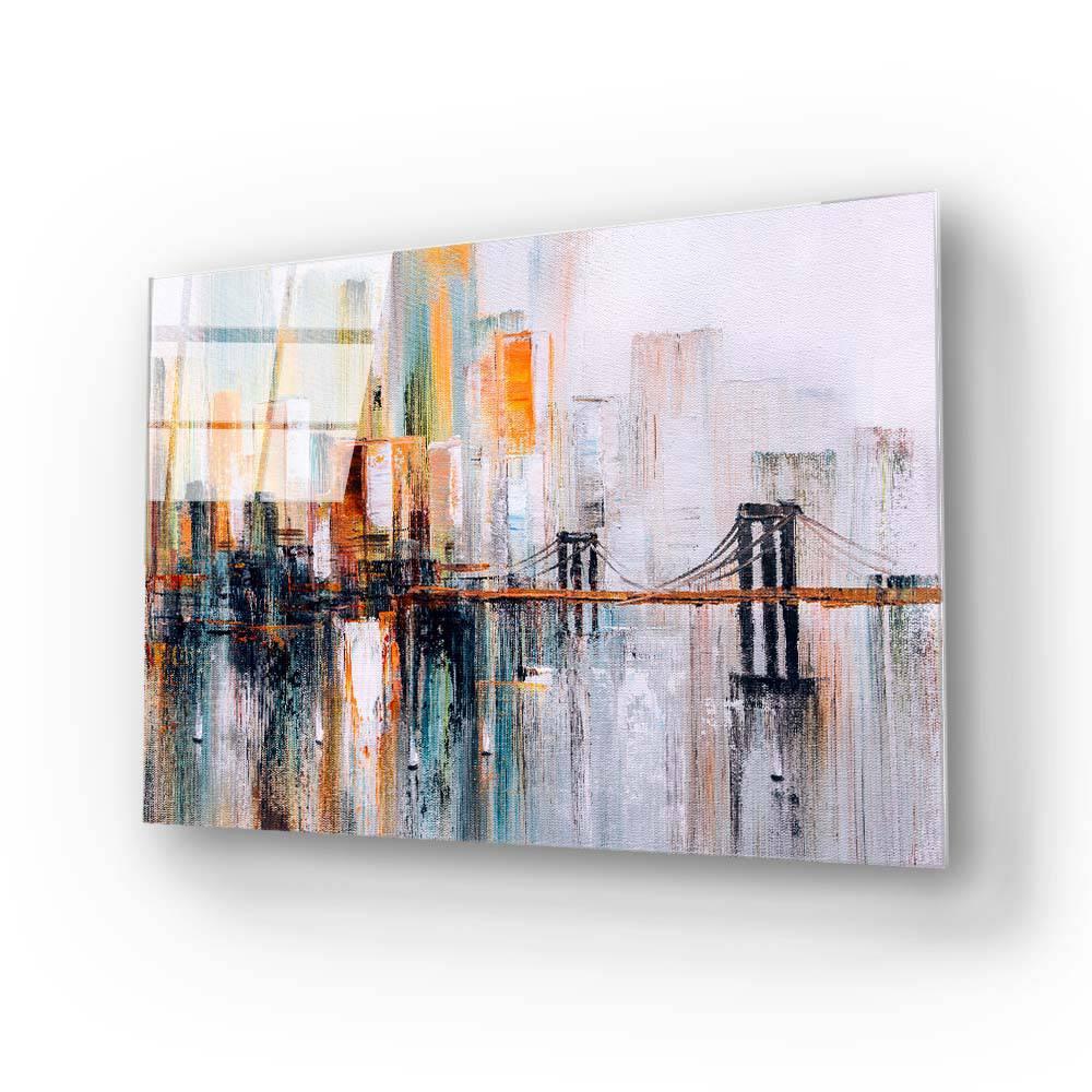 New York Bridge Impressionism Glass Wall Art - DIY - CreoGlass®