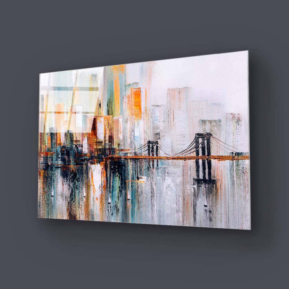 New York Bridge Impressionism Glass Wall Art - DIY - CreoGlass®