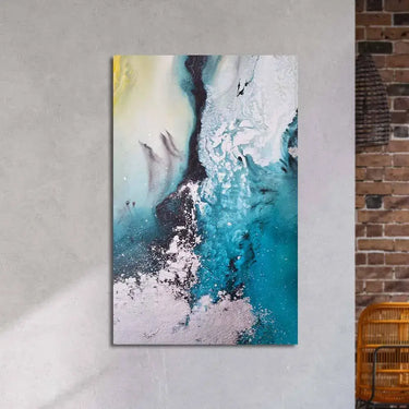 Ocean Seascape with Yellow Accents Glass Wall Art - DIY - CreoGlass®