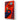 Vibrant red glass art panel featuring blue elephant holding beer glass with 'Ice Cold Beer' text