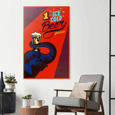 One Ice Cold Beer, Please Glass Wall Art - DIY - CreoGlass®