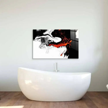 Orange and Black Liquid Marble Glass Wall Art - DIY - CreoGlass®