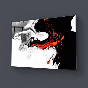 Orange and Black Liquid Marble Glass Wall Art - DIY - CreoGlass®