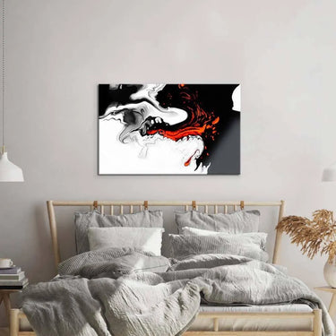 Orange and Black Liquid Marble Glass Wall Art - DIY - CreoGlass®
