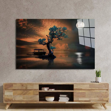 Orange Moon Glass Wall Art - DIY - CreoGlass®