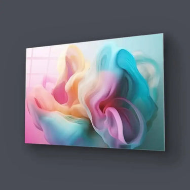 Pastel 3D Cloud 2 Glass Wall Art - DIY - CreoGlass®