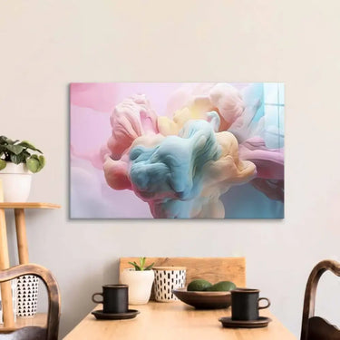 Pastel 3D Clouds 3 Glass Wall Art - DIY - CreoGlass®