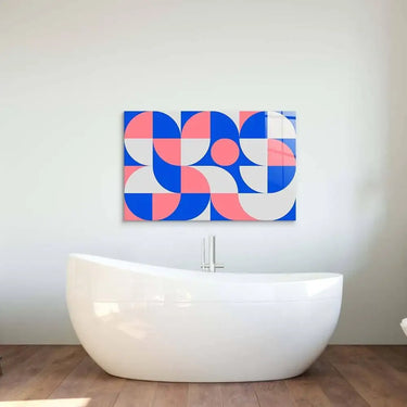Pastel Minimal Abstract Geometry Glass Wall Art - DIY - CreoGlass®