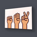 Pixel Rock, Paper, Scissors Glass Wall Art - DIY - CreoGlass®
