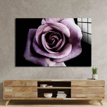 Purple Rose Glass Wall Art - Landscape Sizes - DIY - CreoGlass®