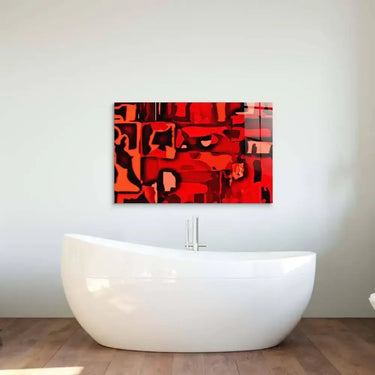 Red Abstraction Glass Wall Art - DIY - CreoGlass®