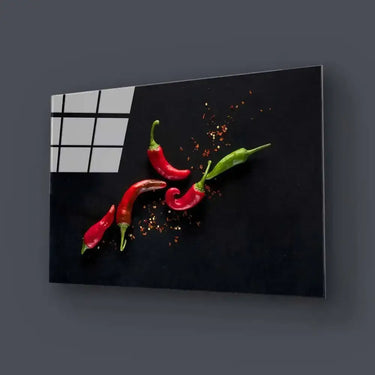 Red Chillies Glass Wall Art - DIY - CreoGlass®