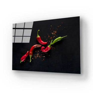 Red Chillies Glass Wall Art - DIY - CreoGlass®