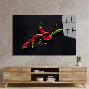 Red Chillies Glass Wall Art - DIY - CreoGlass®