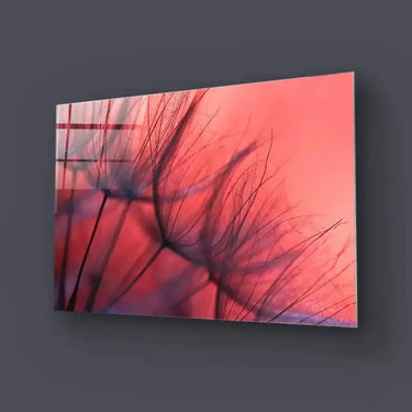 Red Dandelion Glass Wall Art - Landscape Sizes - DIY - CreoGlass®