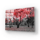 Red Leaves Trees in Park Glass Wall Art - DIY - CreoGlass®