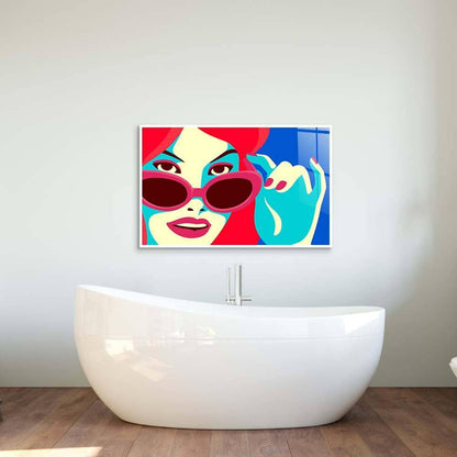 Retro Red Sunglasses Glass Wall Art - DIY - CreoGlass®
