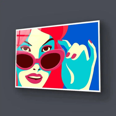 Retro Red Sunglasses Glass Wall Art - DIY - CreoGlass®