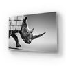 Rhino Black & White Photo Glass Wall Art - DIY - CreoGlass®