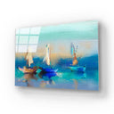 Sailing Boats Textured Painting Glass Wall Art - DIY - CreoGlass®