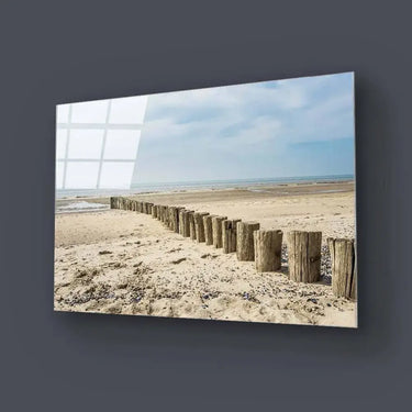 Scenic Beach Groins Glass Wall Art - DIY - CreoGlass®
