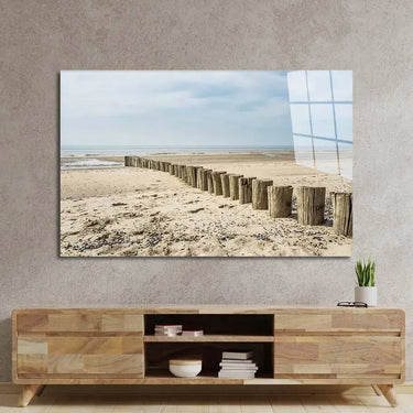 Scenic Beach Groins Glass Wall Art - DIY - CreoGlass®