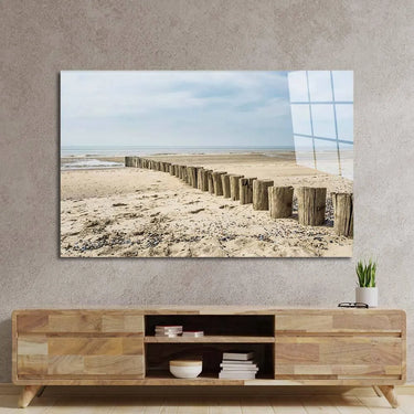 Scenic Beach Groins Glass Wall Art - DIY - CreoGlass®