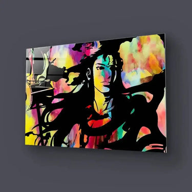 Shiva Ji Lord Shiva Black Sketch Glass Wall Art - DIY - CreoGlass®