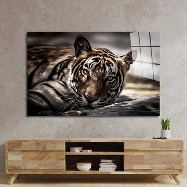 Sleepy Tiger Glass Wall Art - DIY - CreoGlass®