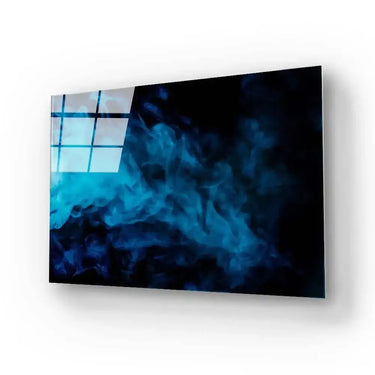 Smoke Effect Black and Blue Glass Wall Art - DIY - CreoGlass®