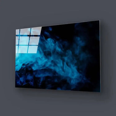 Smoke Effect Black and Blue Glass Wall Art - DIY - CreoGlass®