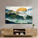 Stylised Sunset Cut-out Illustration Glass Wall Art - DIY - CreoGlass®