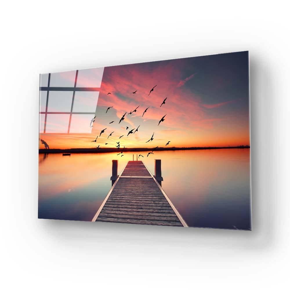 Sunset Pier Glass Wall Art - DIY - CreoGlass®