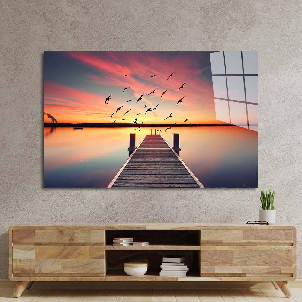 Sunset Pier Glass Wall Art - DIY - CreoGlass®