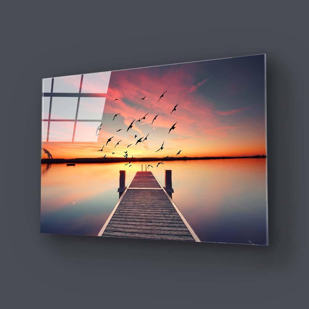 Sunset Pier Glass Wall Art - DIY - CreoGlass®