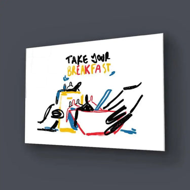 Take your Breakfast Abstract Glass Wall Art - DIY - CreoGlass®